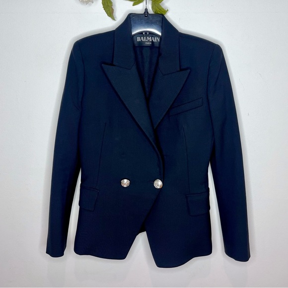 Balmain Double Breasted Wool Blazer *missing buttons* - Picture 4 of 16